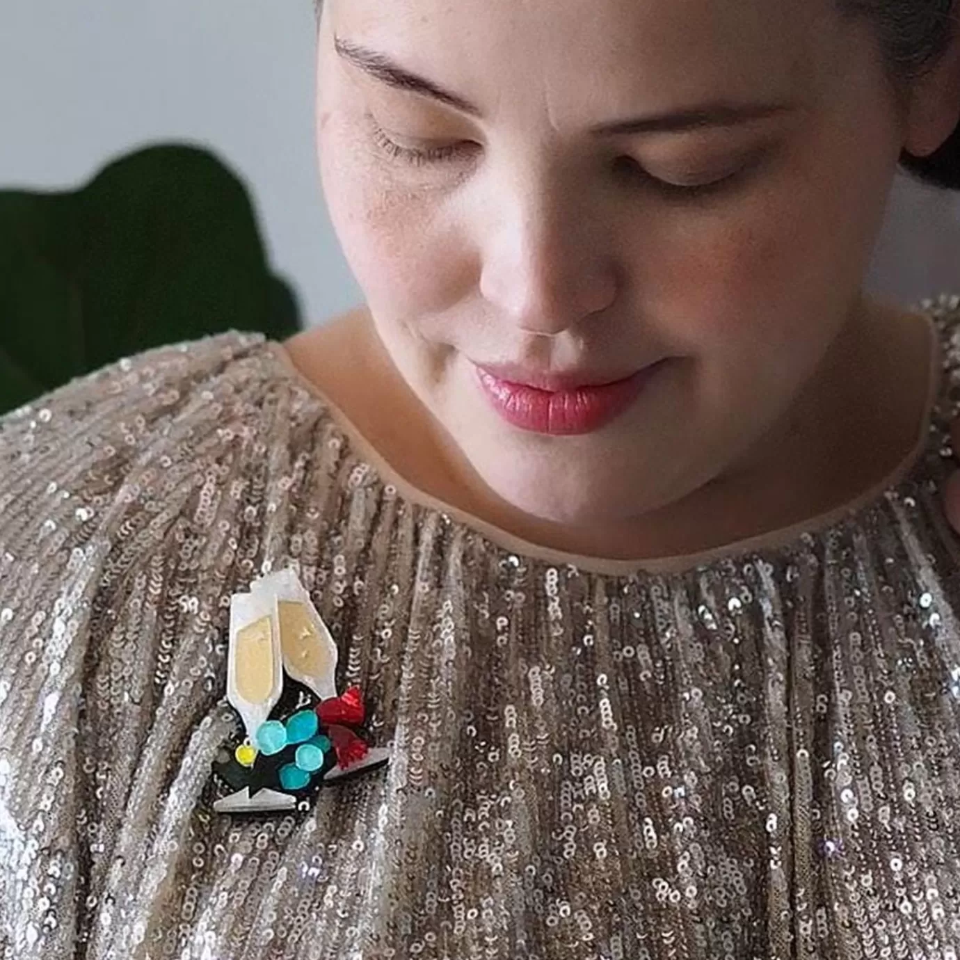 Erstwilder A Champagne Christmas Brooch* Brooches