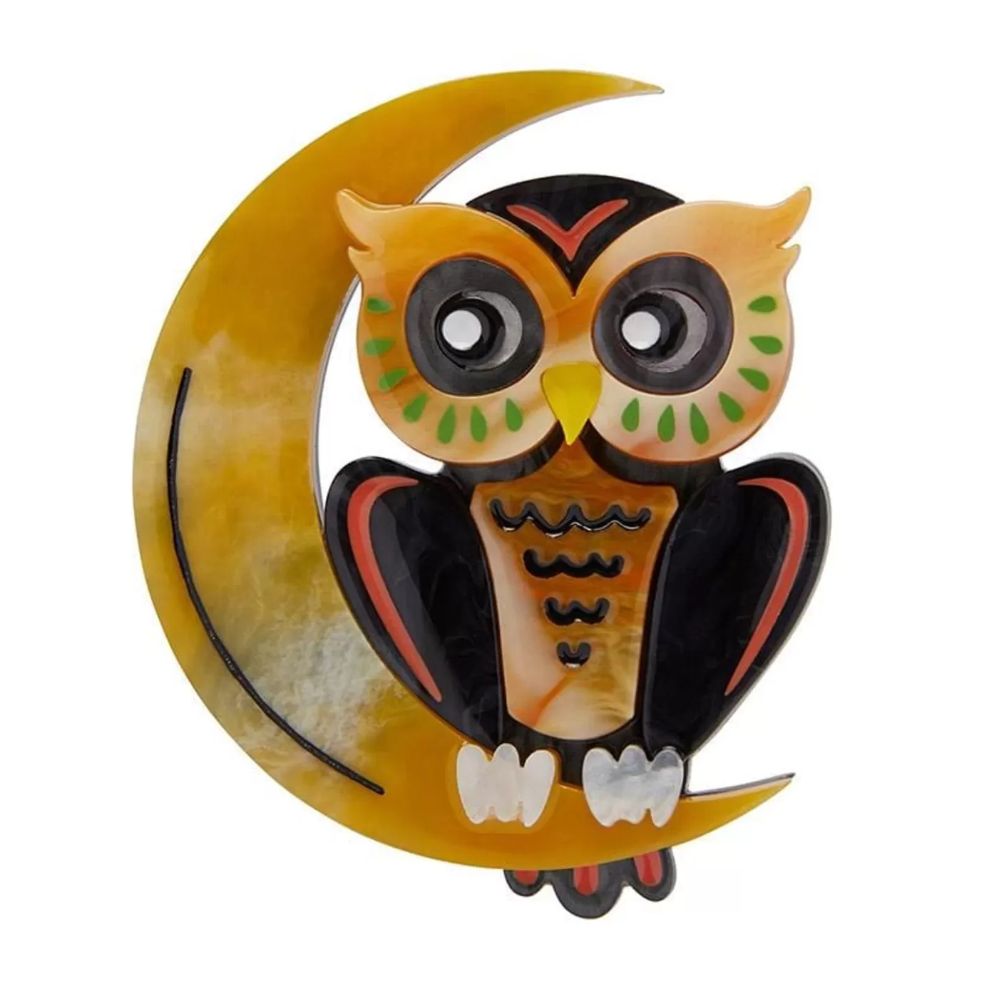 Erstwilder A Moon With View Owl Brooch* Brooches