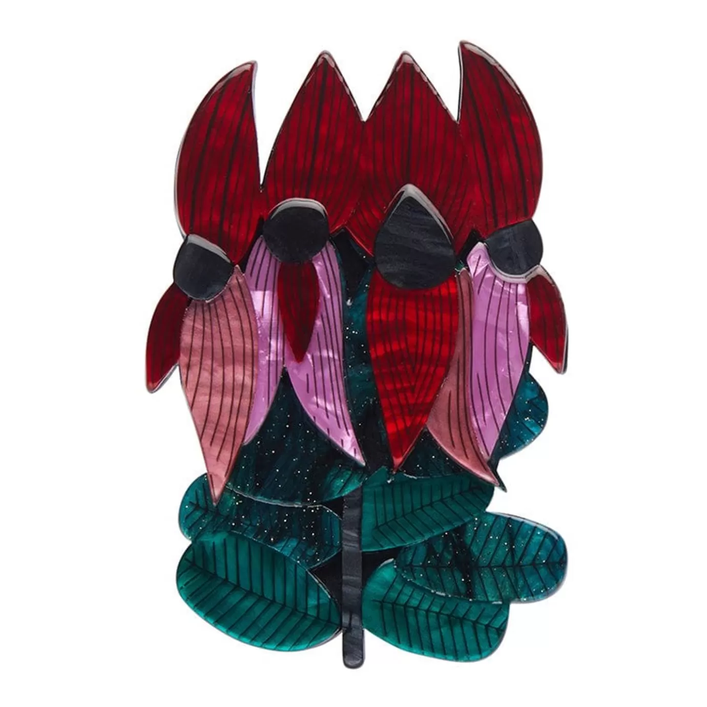 Erstwilder A Pleasing Desert Pea Brooch* Brooches