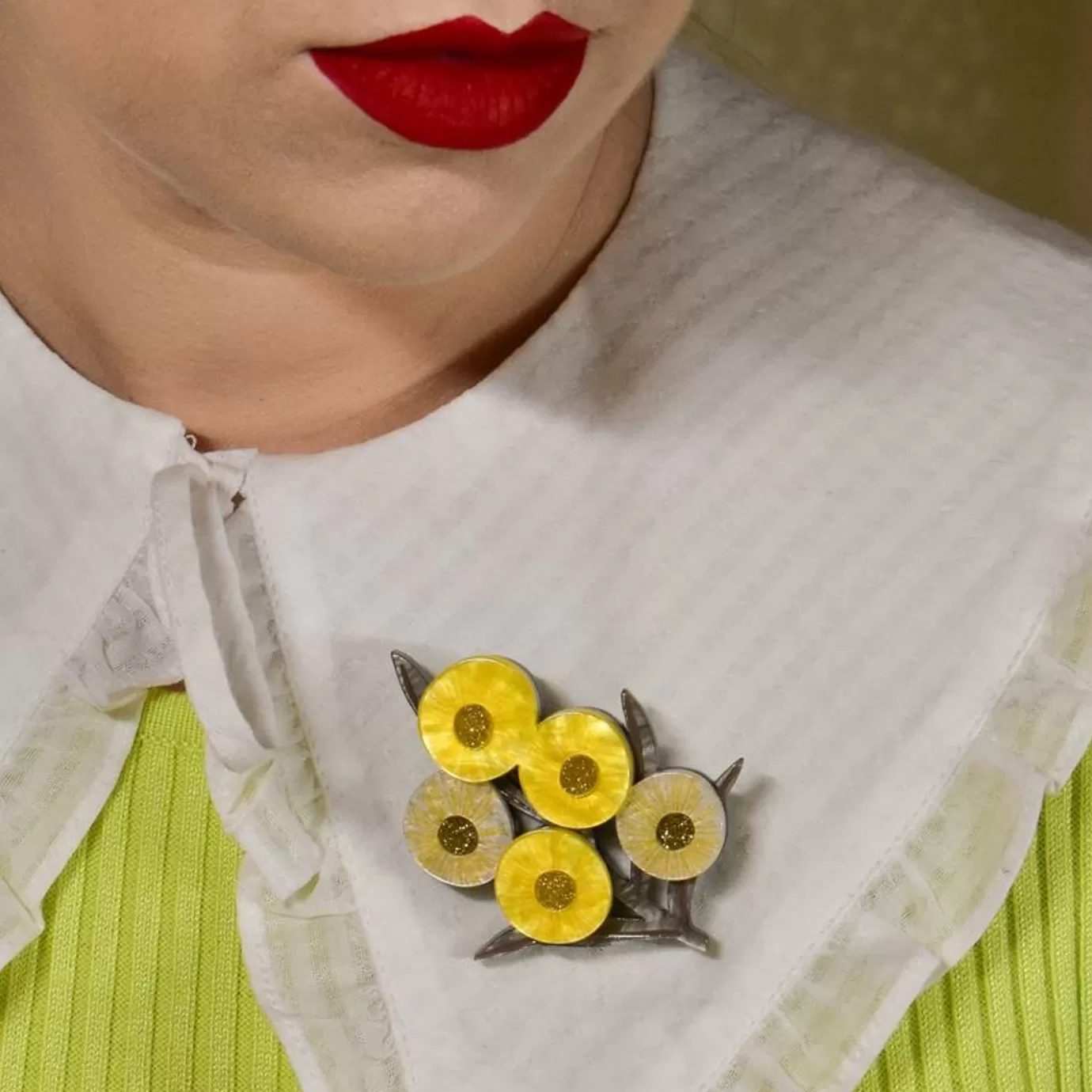 Erstwilder A Walk In The Wattle Brooch* Brooches