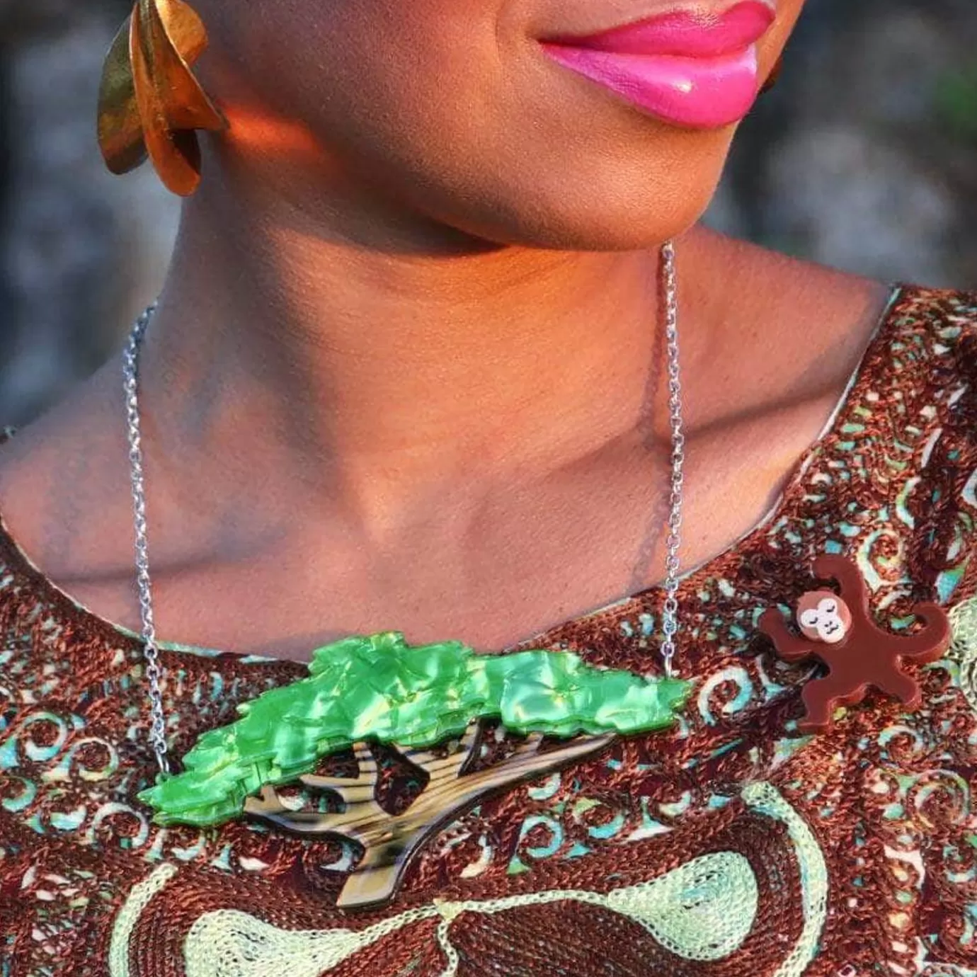 Erstwilder Acacia Escape Necklace And Mini Brooch Set* Necklaces