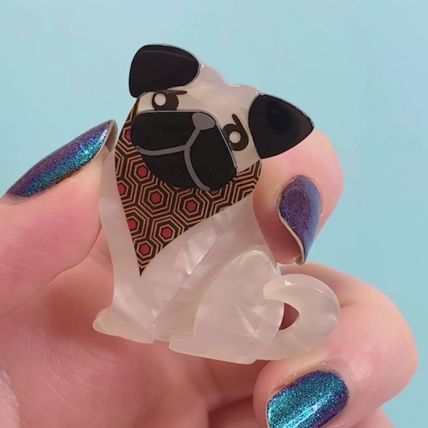 Erstwilder Adoring Polly Pug Mini Brooch* Brooches