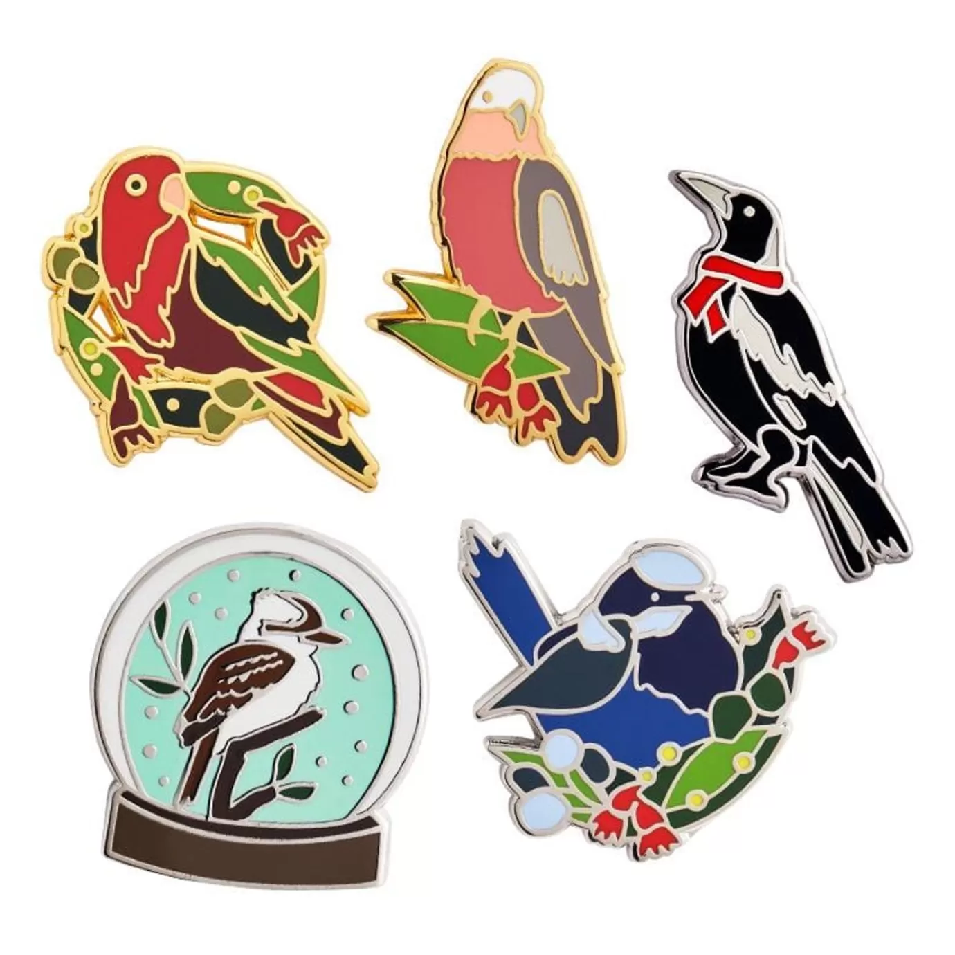 Erstwilder An Australian Christmas Bird Enamel Pin Pack - 5 Piece* Enamel Pins