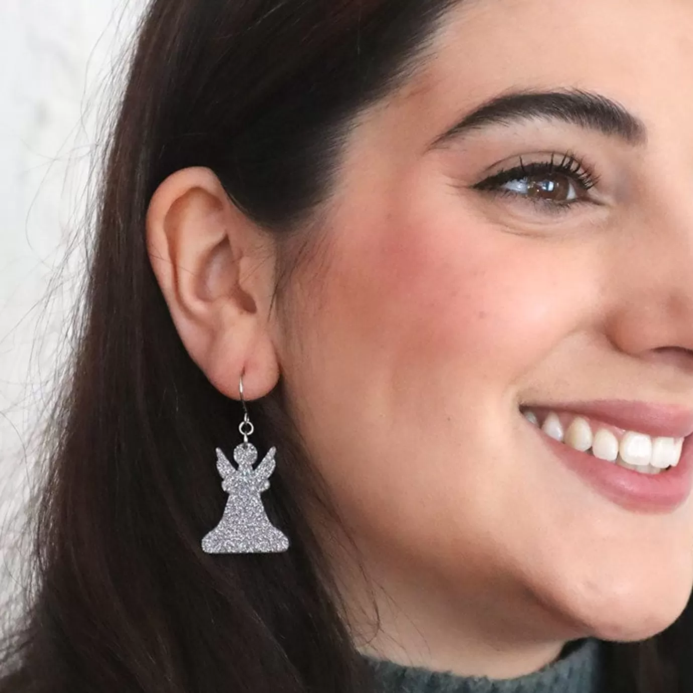 Erstwilder Angel Glitter Drop Earrings - Silver* Essential Earrings