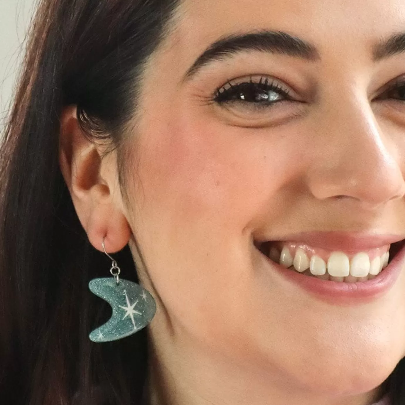Erstwilder Atomic Boomerang Glitter Drop Earrings - Blue* Essential Earrings