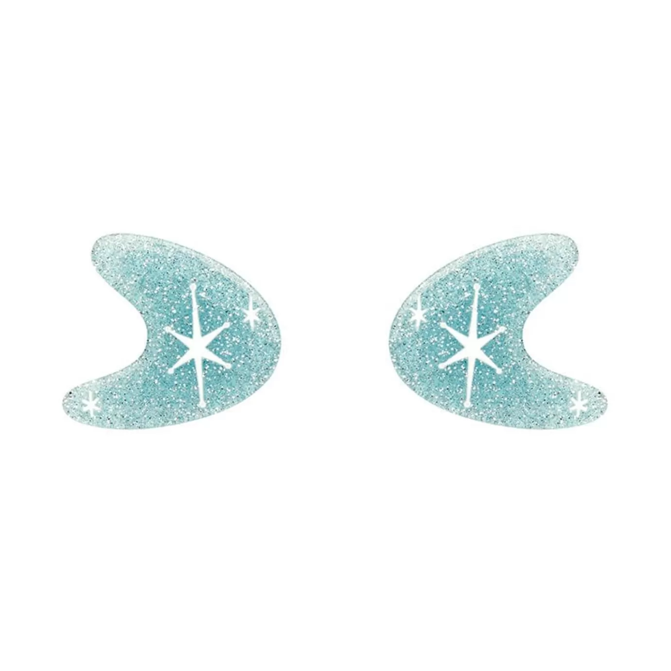 Erstwilder Atomic Boomerang Glitter Stud Earrings - Blue* Essential Earrings