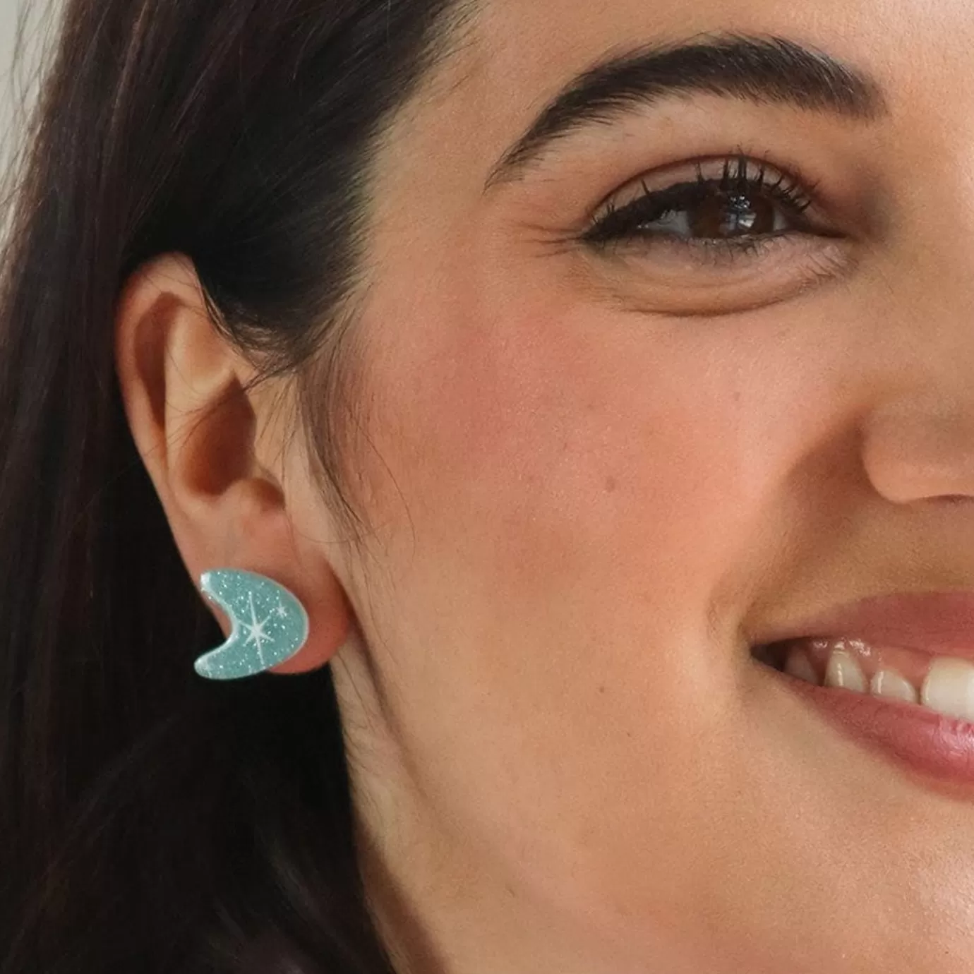 Erstwilder Atomic Boomerang Glitter Stud Earrings - Blue* Essential Earrings