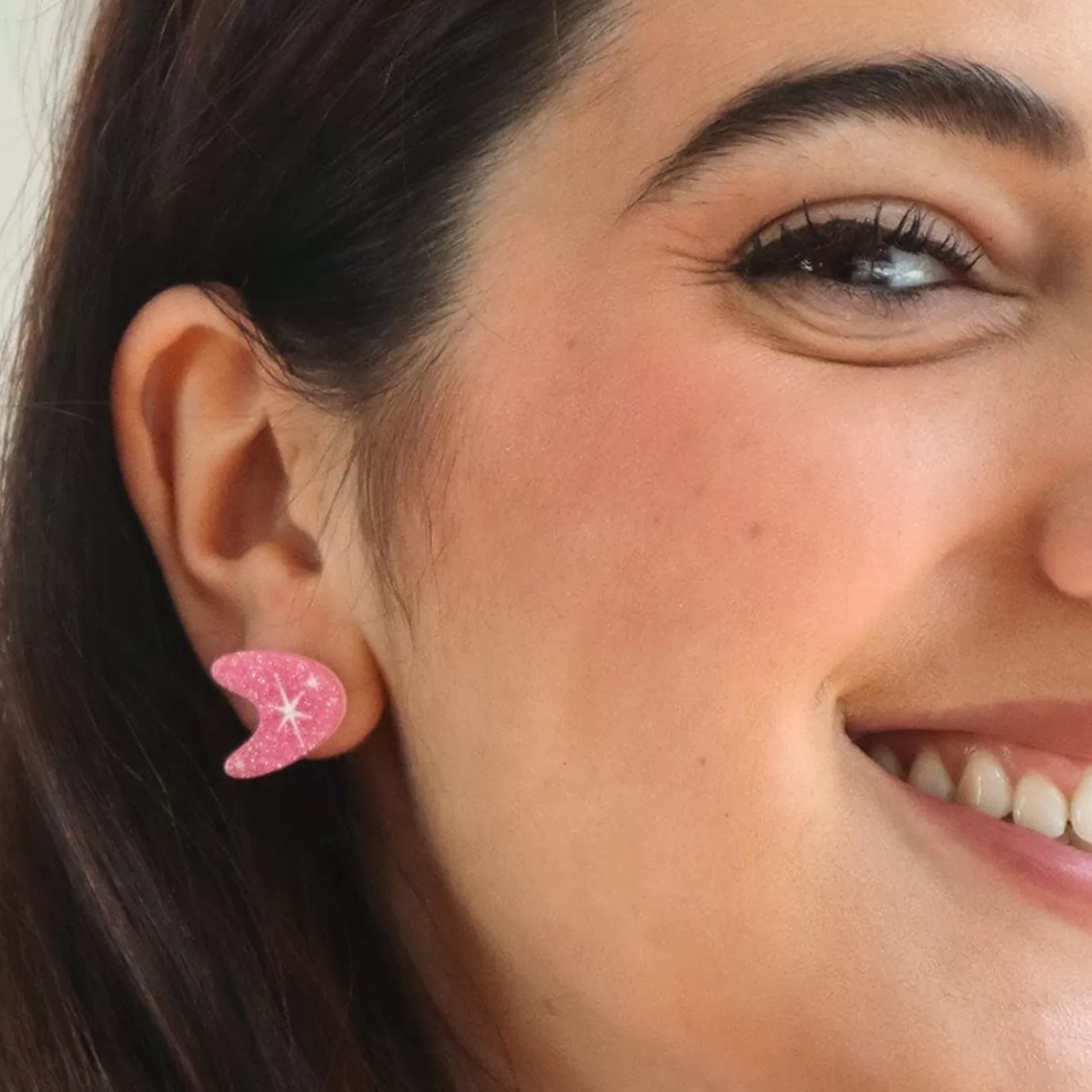 Erstwilder Atomic Boomerang Glitter Stud Earrings - Pink* Essential Earrings