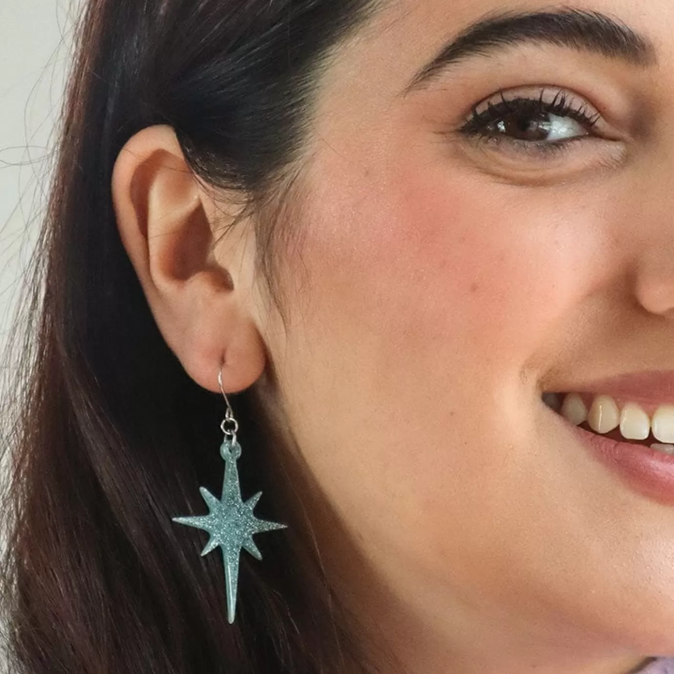 Erstwilder Atomic Star Glitter Drop Earring - Blue* Essential Earrings