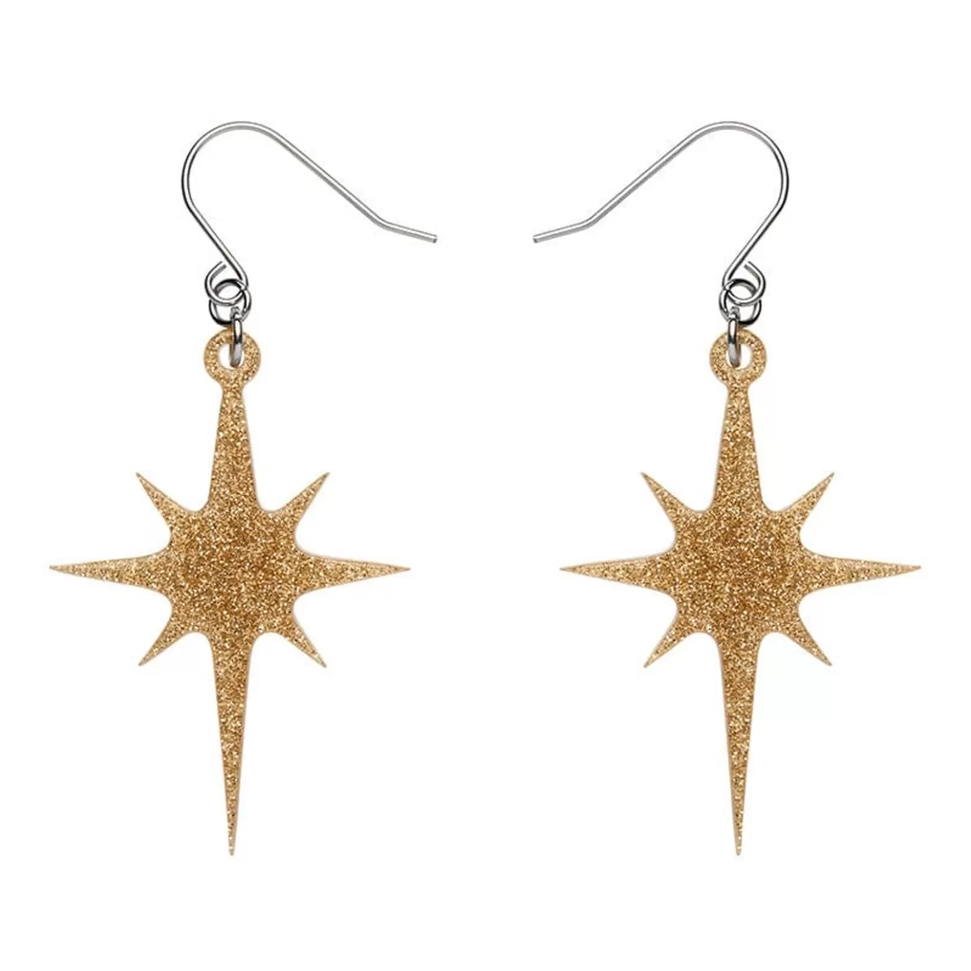Erstwilder Atomic Star Glitter Drop Earring - Gold* Essential Earrings