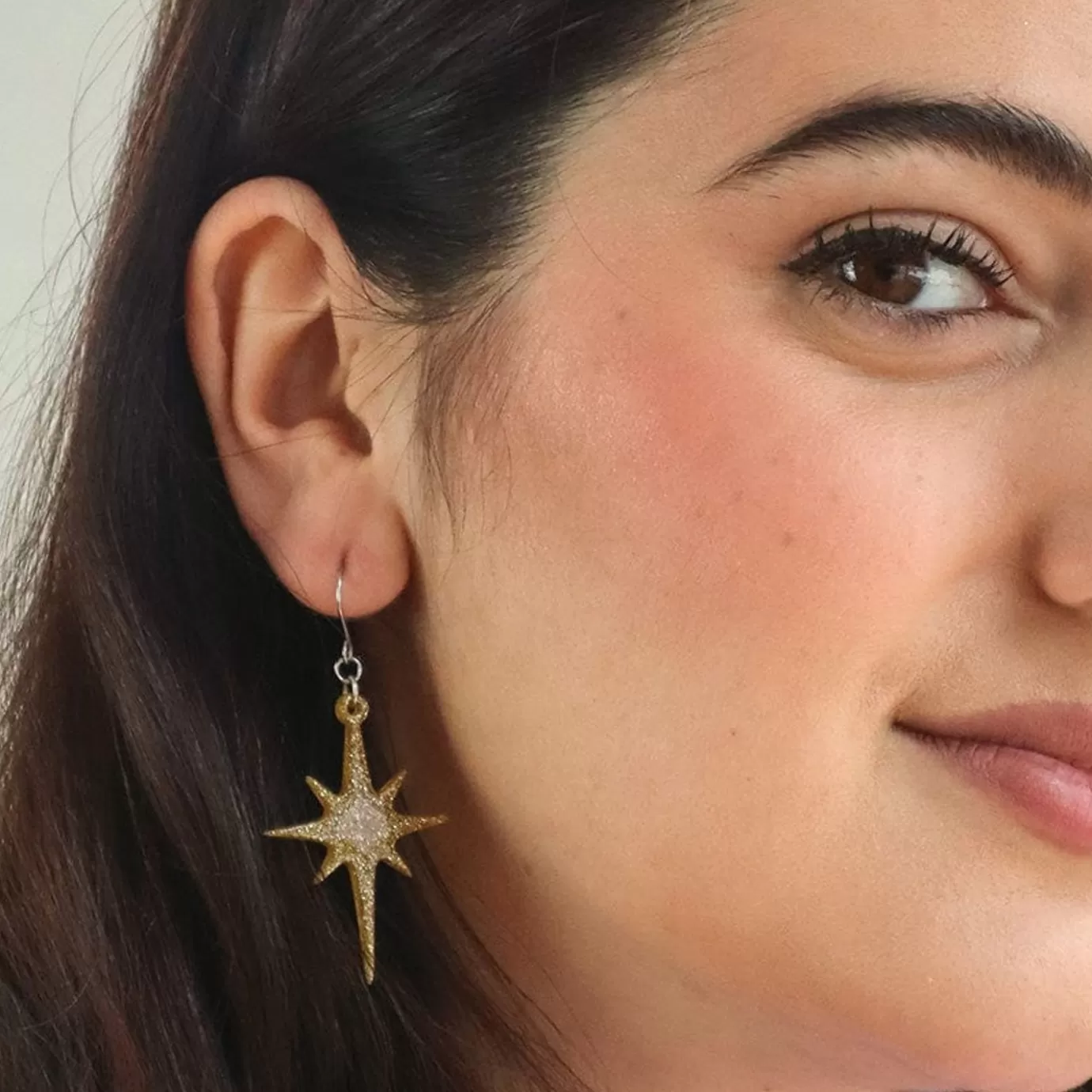 Erstwilder Atomic Star Glitter Drop Earring - Gold* Essential Earrings
