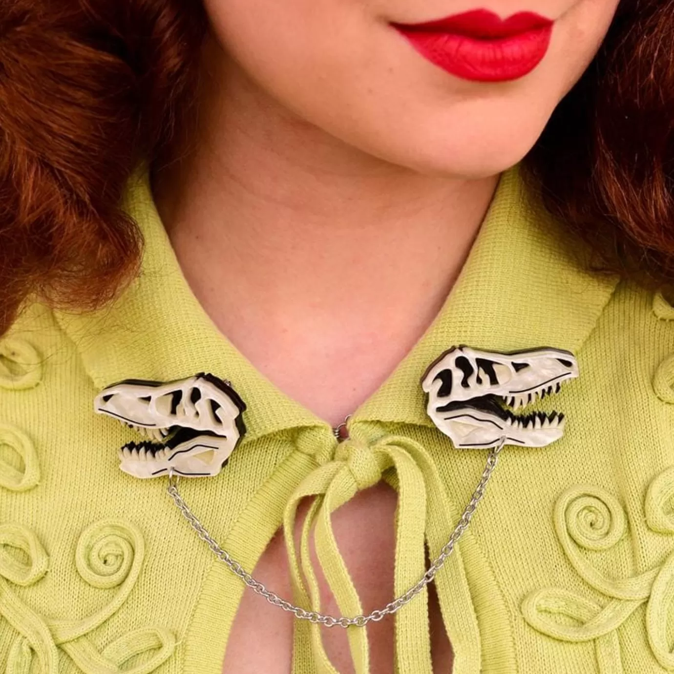 Erstwilder Bad To The Bone Cardigan Clips* Brooches
