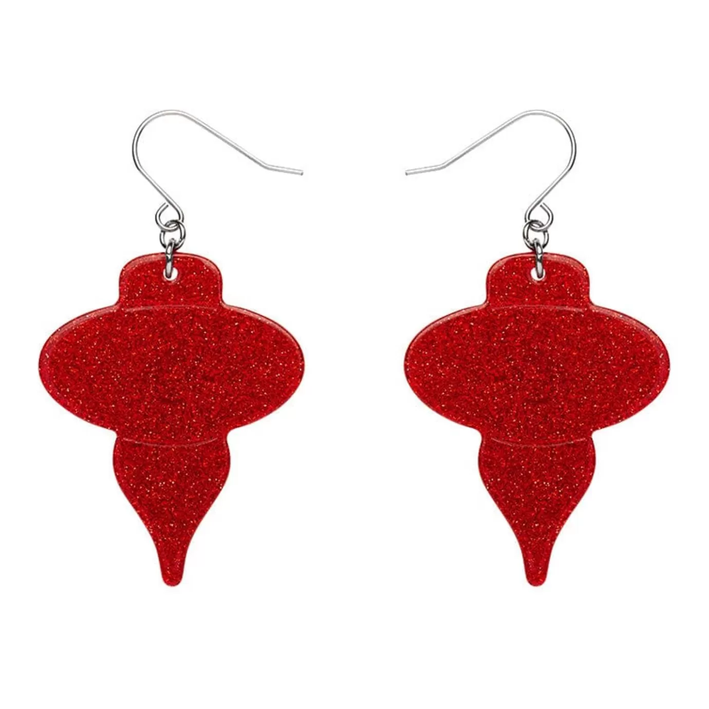 Erstwilder Baubles Glitter Drop Earrings - Red* Essential Earrings