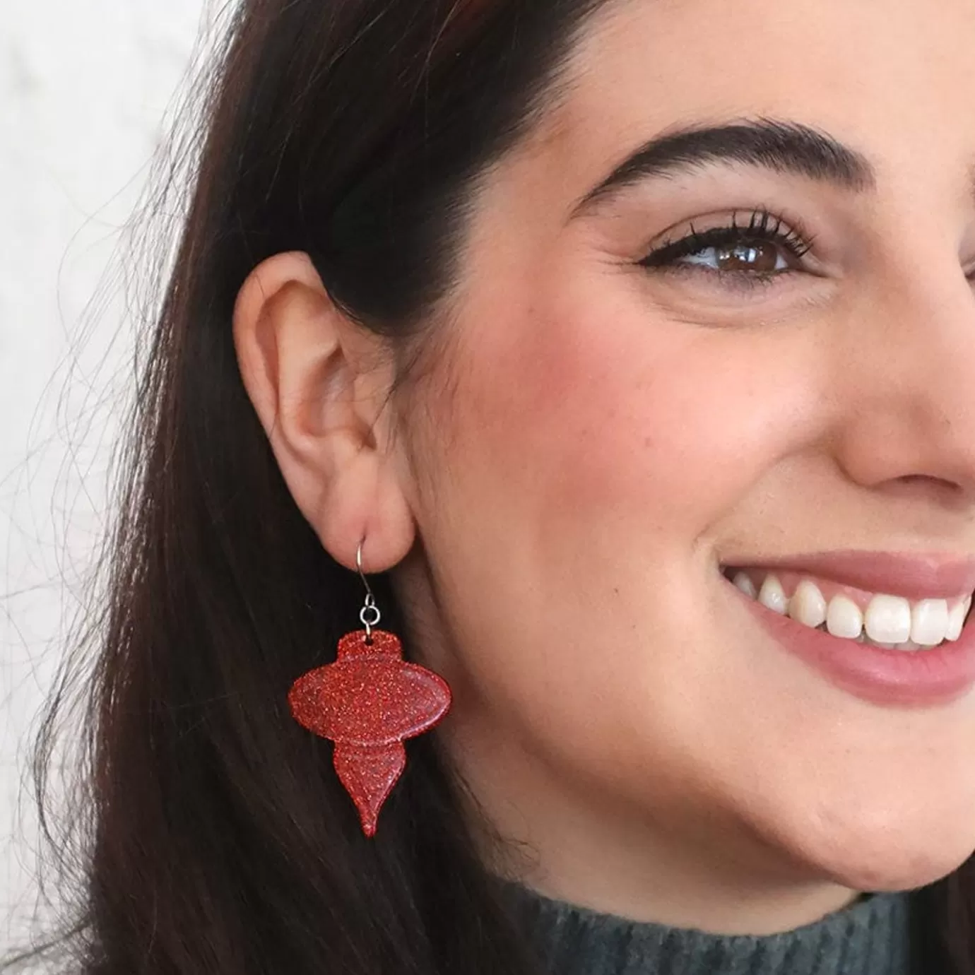 Erstwilder Baubles Glitter Drop Earrings - Red* Essential Earrings