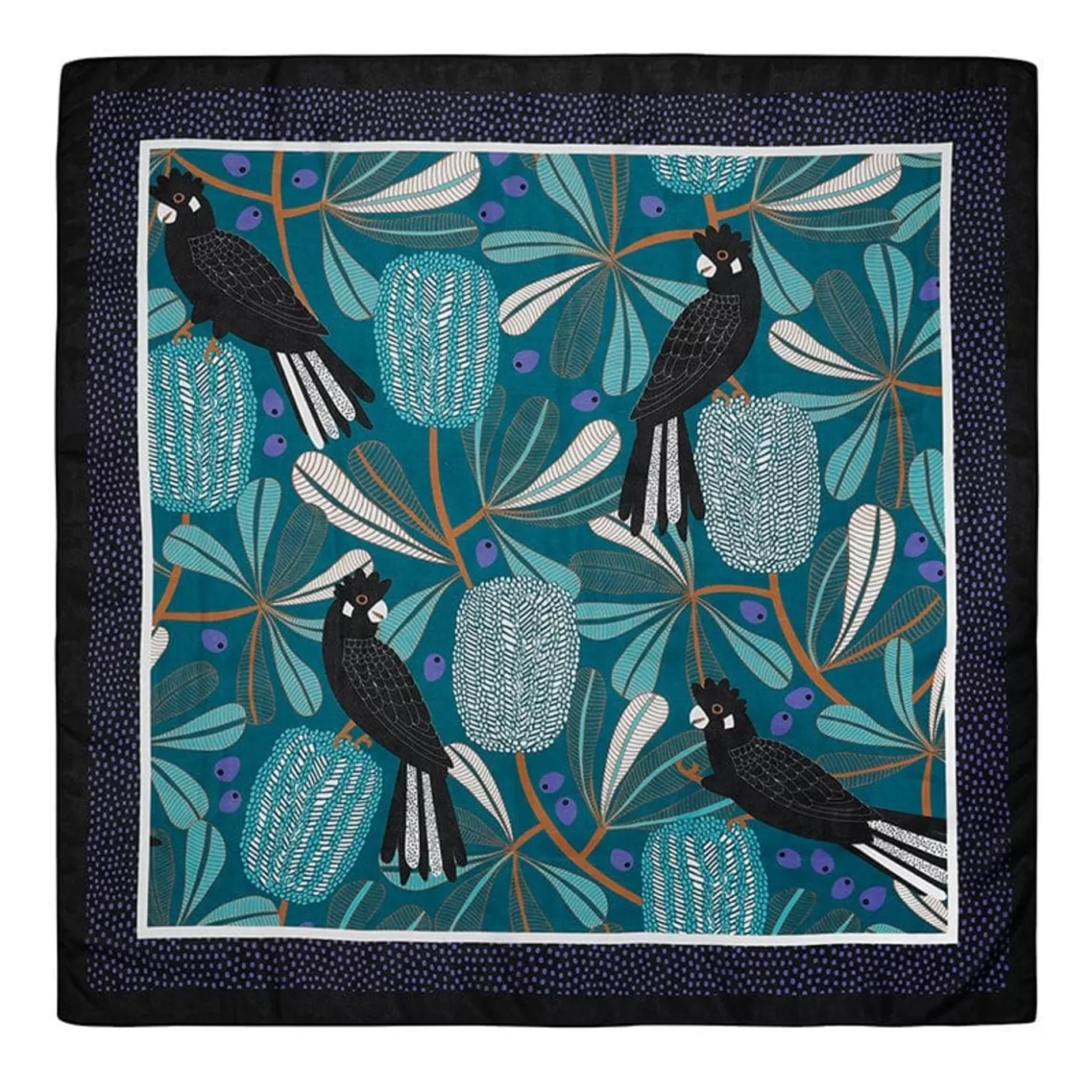 Erstwilder Bella The Black Cockatoo Square Scarf* Scarves