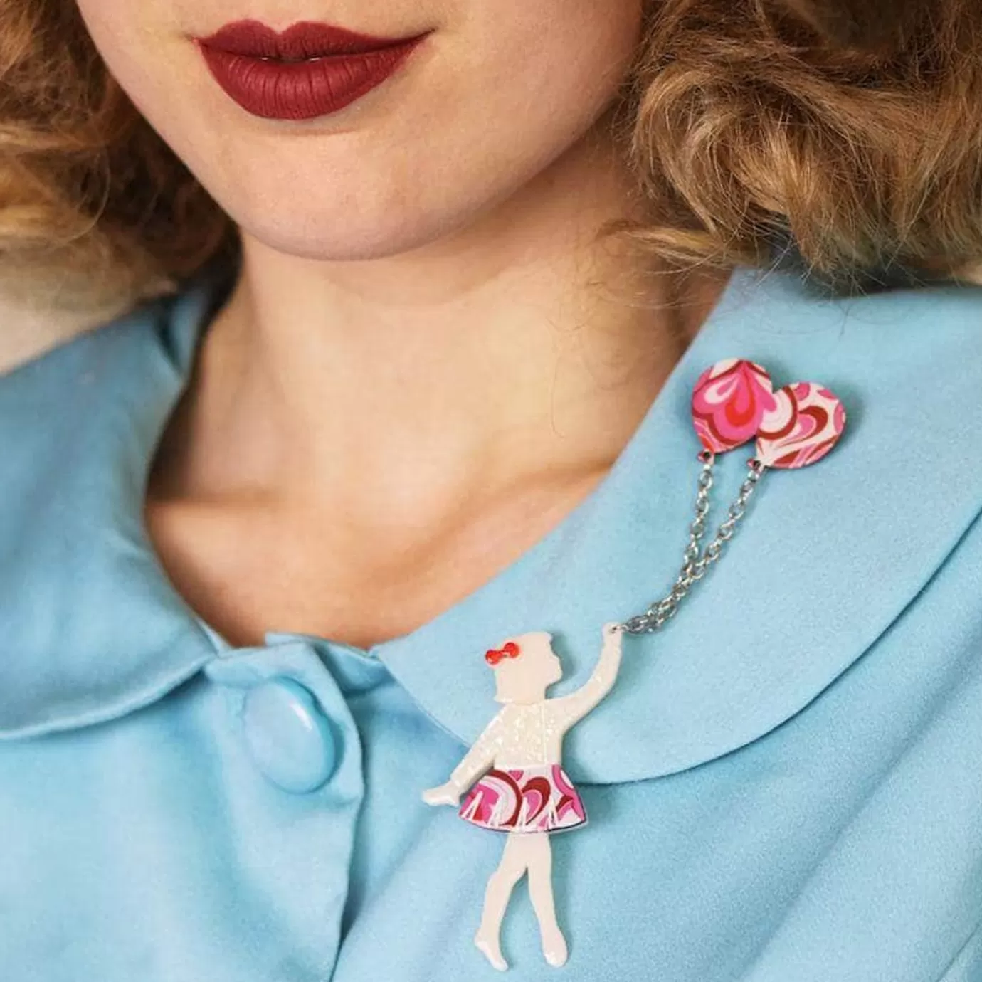 Erstwilder Bev And The Flying Balloon Brooch* Brooches