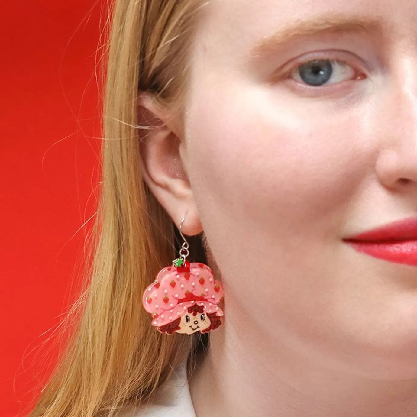 Erstwilder Big Adorable Strawberry Smile Drop Earrings* Earrings