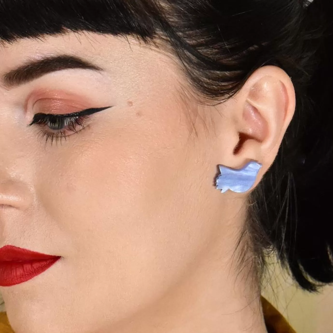 Erstwilder Bird Ripple Resin Stud Earrings - Blue* Essential Earrings