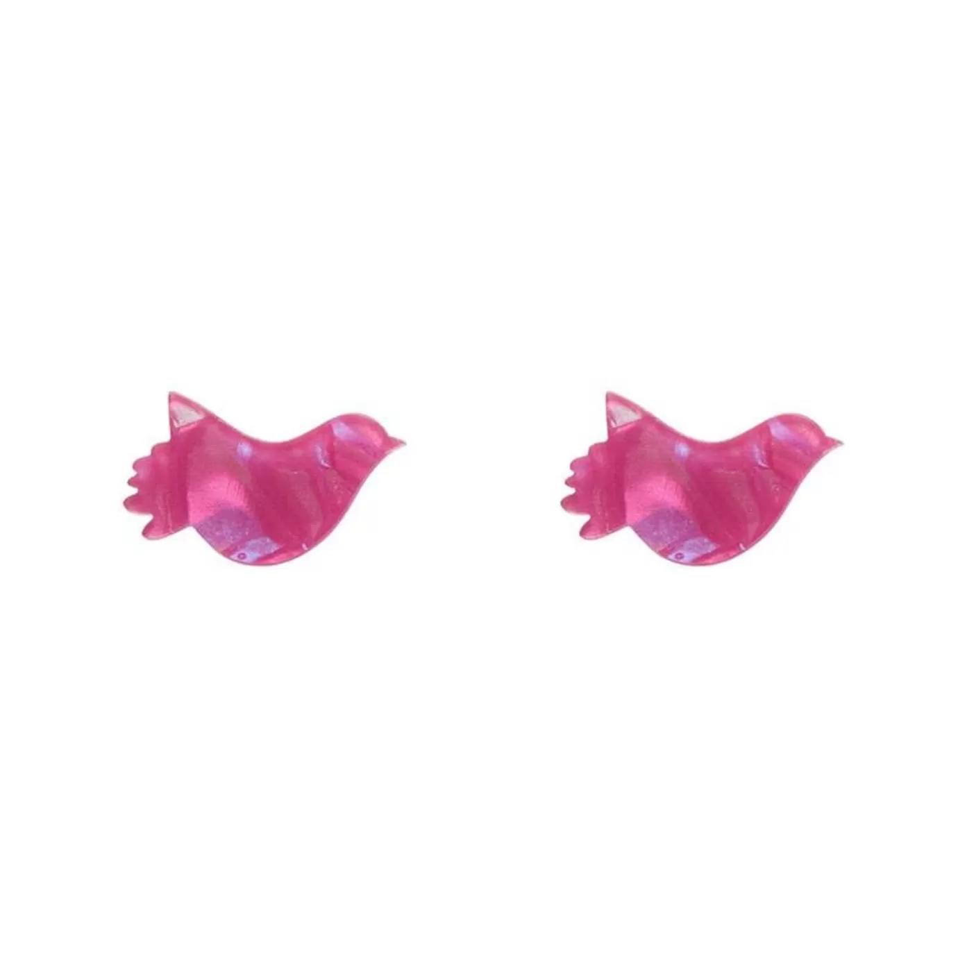 Erstwilder Bird Textured Glitter Resin Stud Earrings - Fuchsia* Essential Earrings