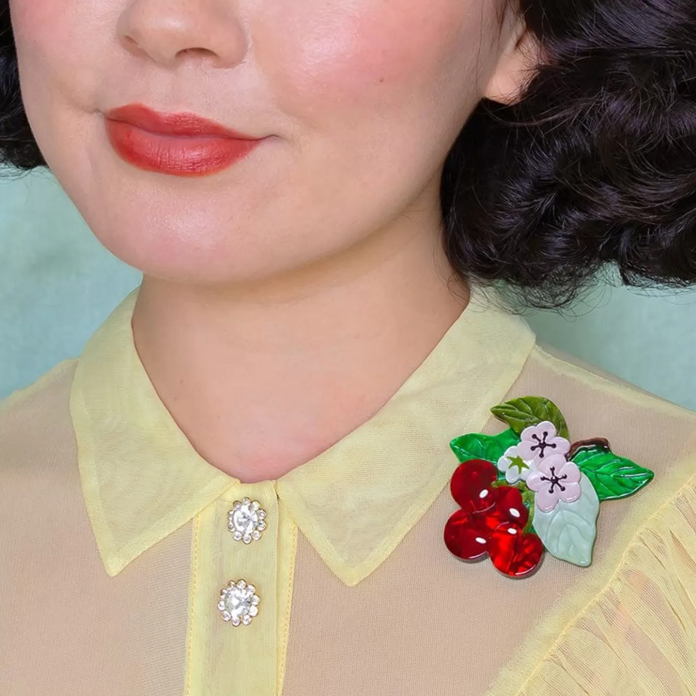 Erstwilder Blossoming Cherries Brooch* Brooches