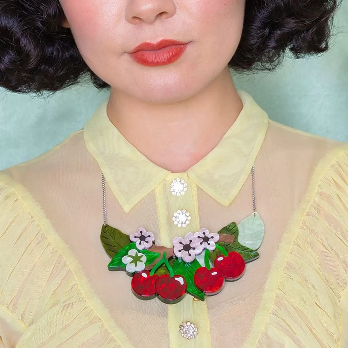 Erstwilder Blossoming Cherries Statement Necklace* Necklaces