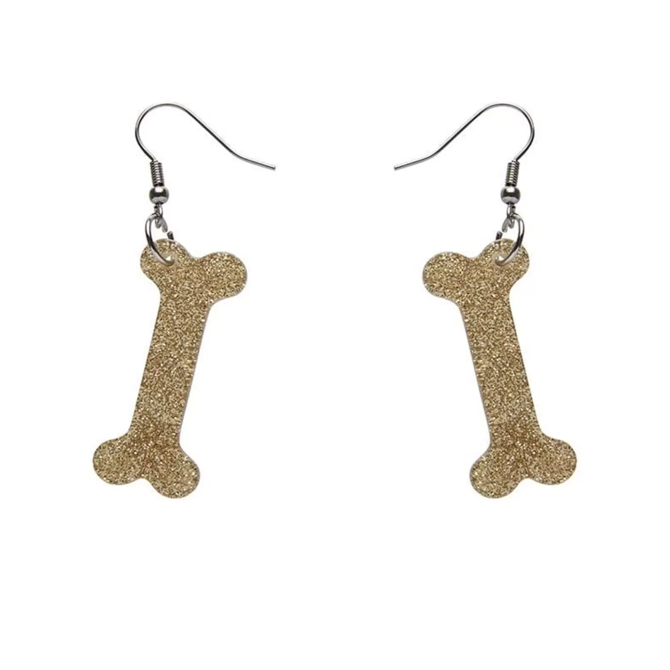 Erstwilder Bones Glitter Resin Drop Earrings - Gold* Essential Earrings