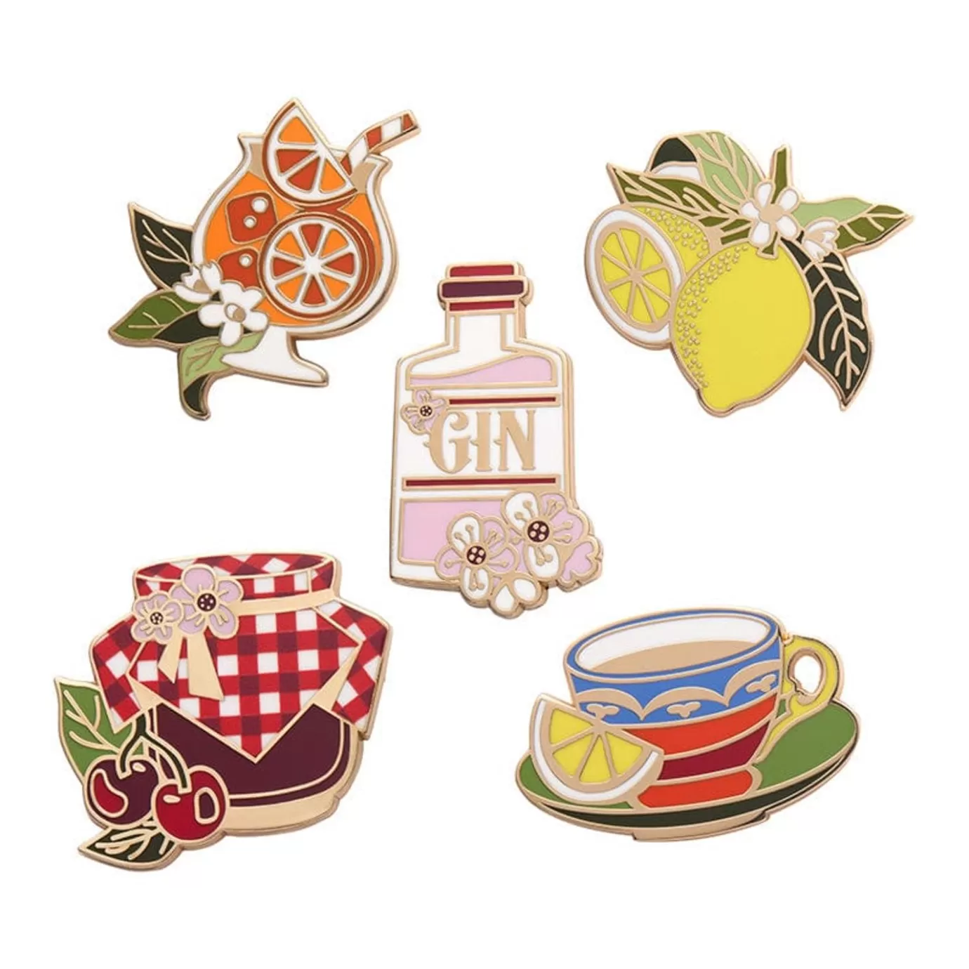 Erstwilder Botanical Fruit Enamel Pin Pack - 5 Piece* Enamel Pins