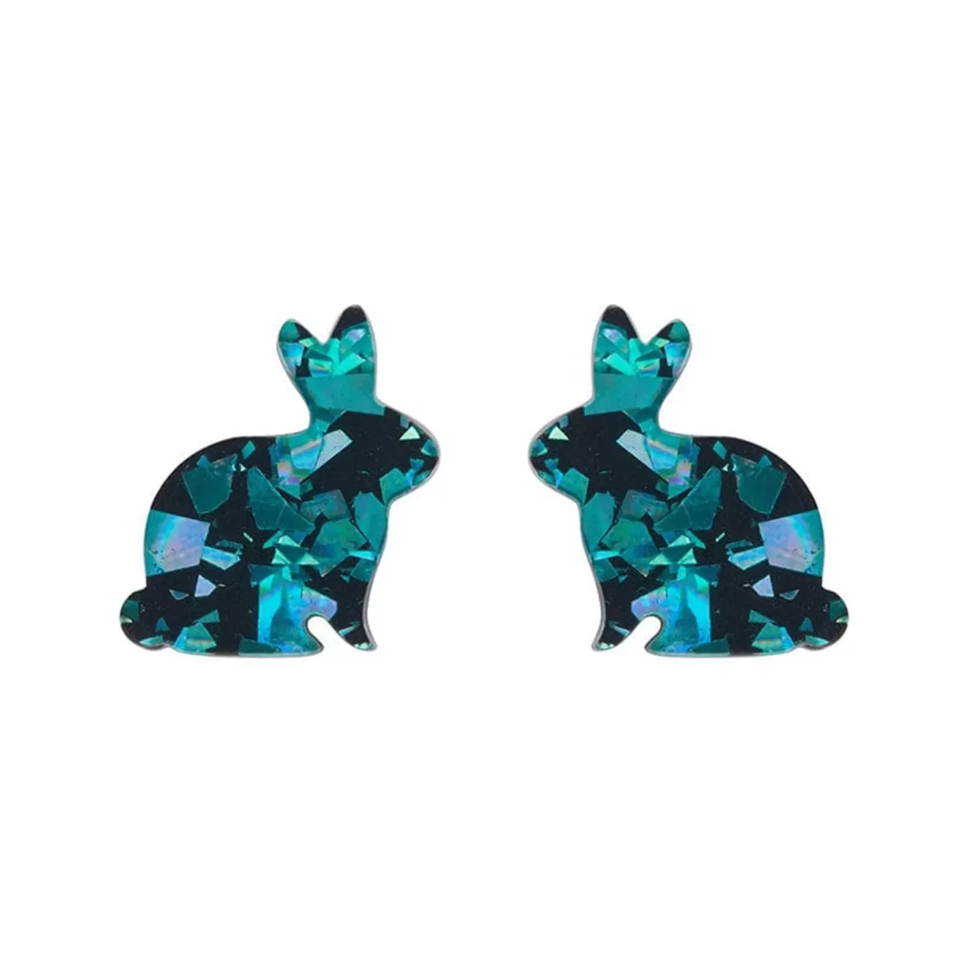 Erstwilder Bunny Chunky Glitter Resin Stud Earrings - Green* Essential Earrings