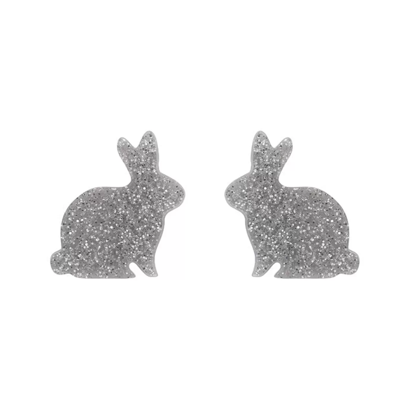 Erstwilder Bunny Glitter Resin Stud Earrings - Silver* Essential Earrings