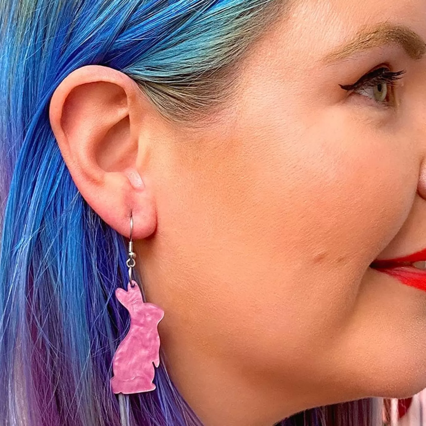 Erstwilder Bunny Ripple Resin Drop Earrings - Mauve* Essential Earrings