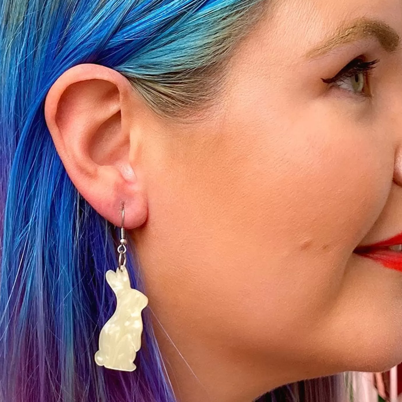 Erstwilder Bunny Ripple Resin Drop Earrings - White* Essential Earrings