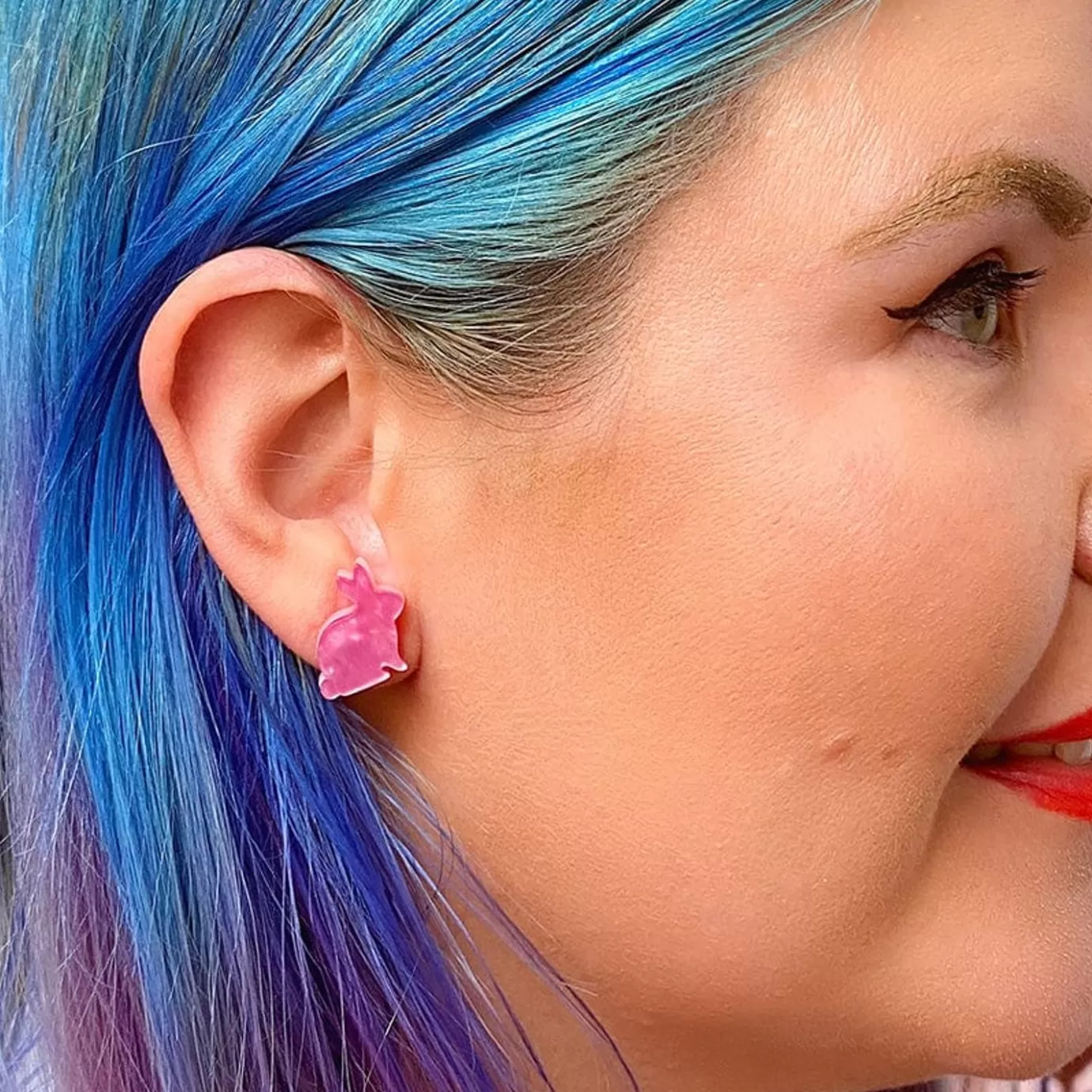 Erstwilder Bunny Ripple Resin Stud Earrings - Mauve* Essential Earrings