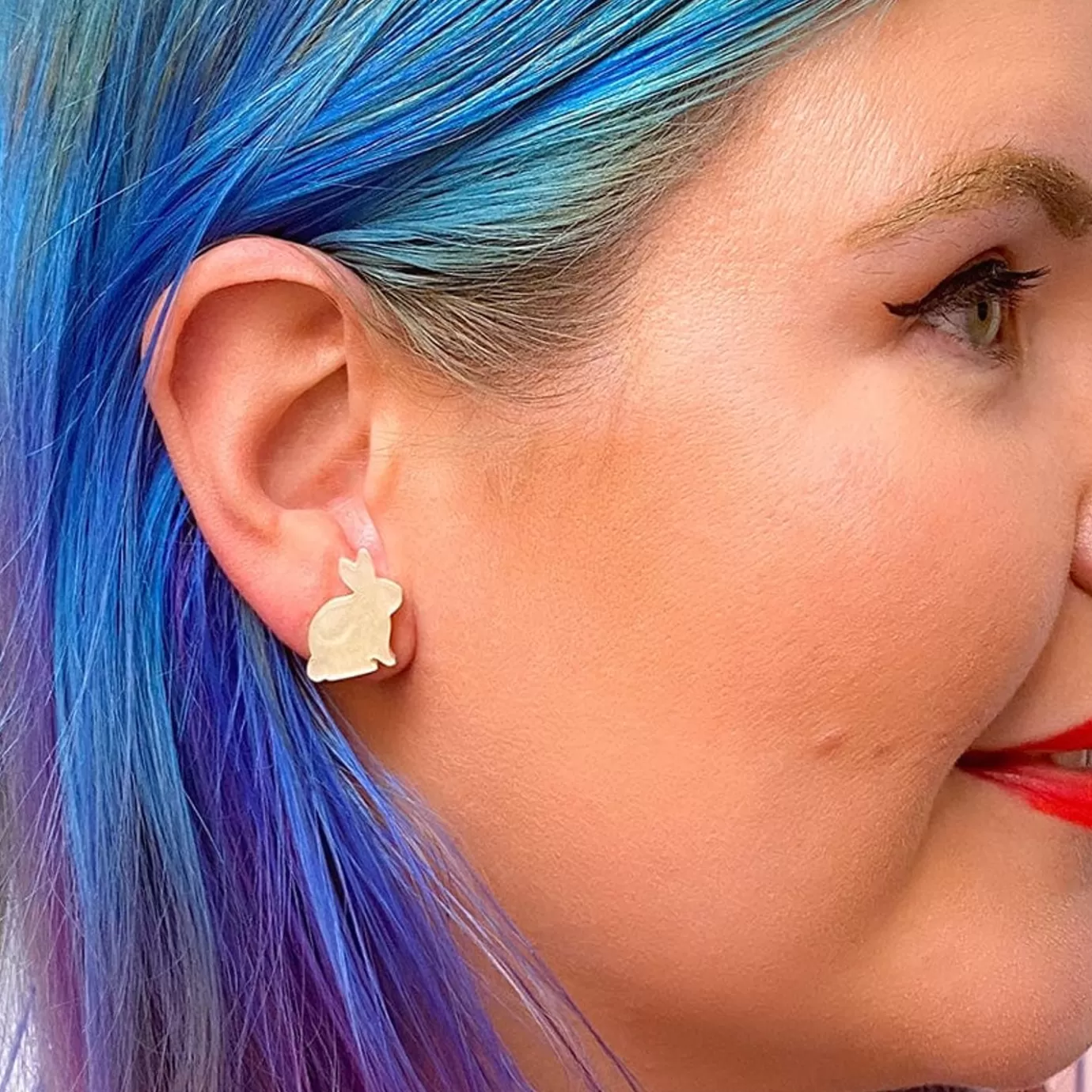 Erstwilder Bunny Ripple Resin Stud Earrings - White* Essential Earrings