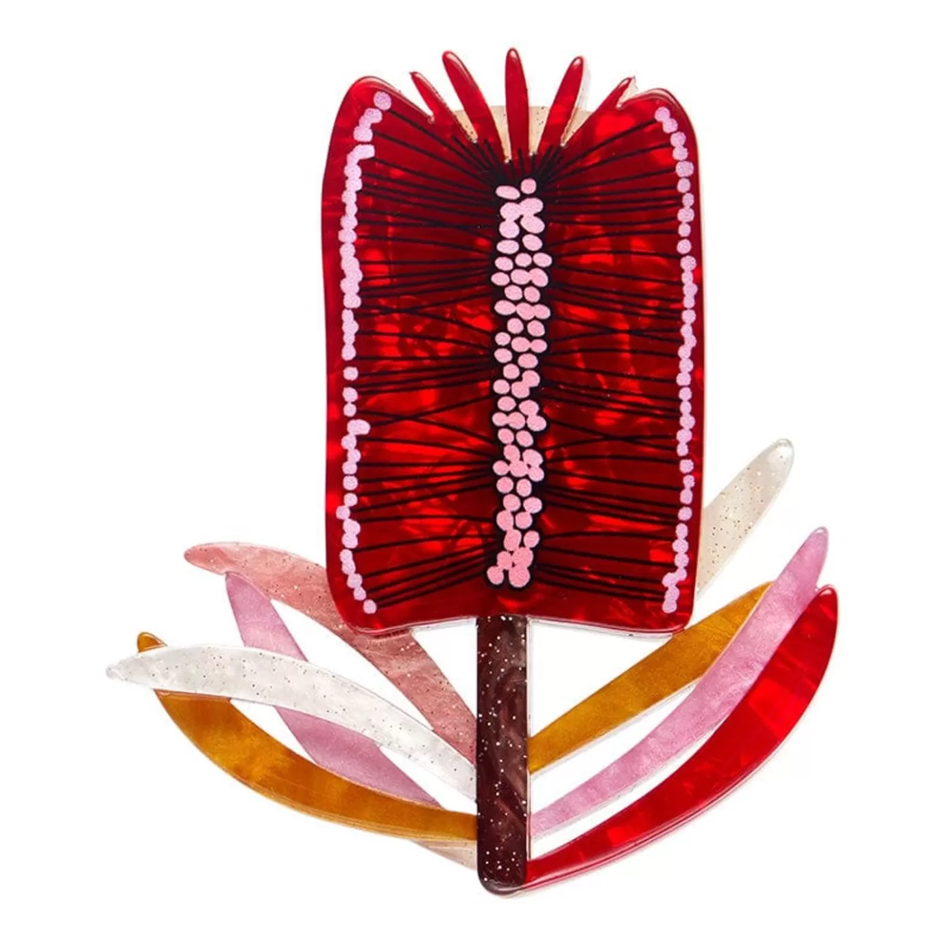 Erstwilder Burgundy Brush Brooch* Brooches