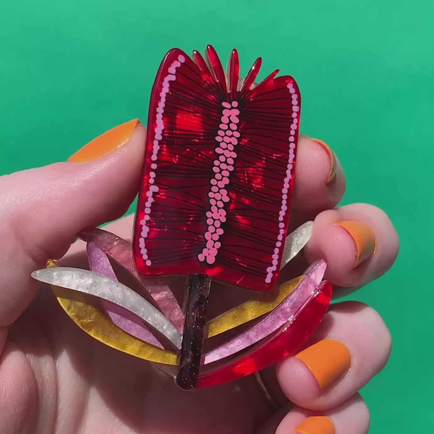 Erstwilder Burgundy Brush Brooch* Brooches