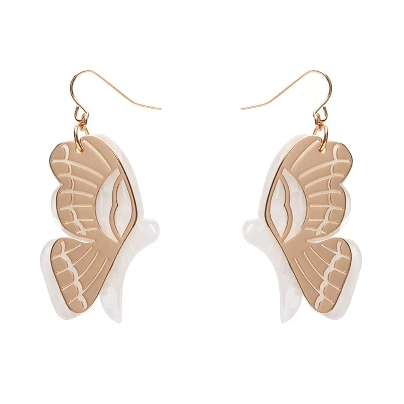 Erstwilder Butterfly Textured Resin Drop Earrings - White* Essential Earrings