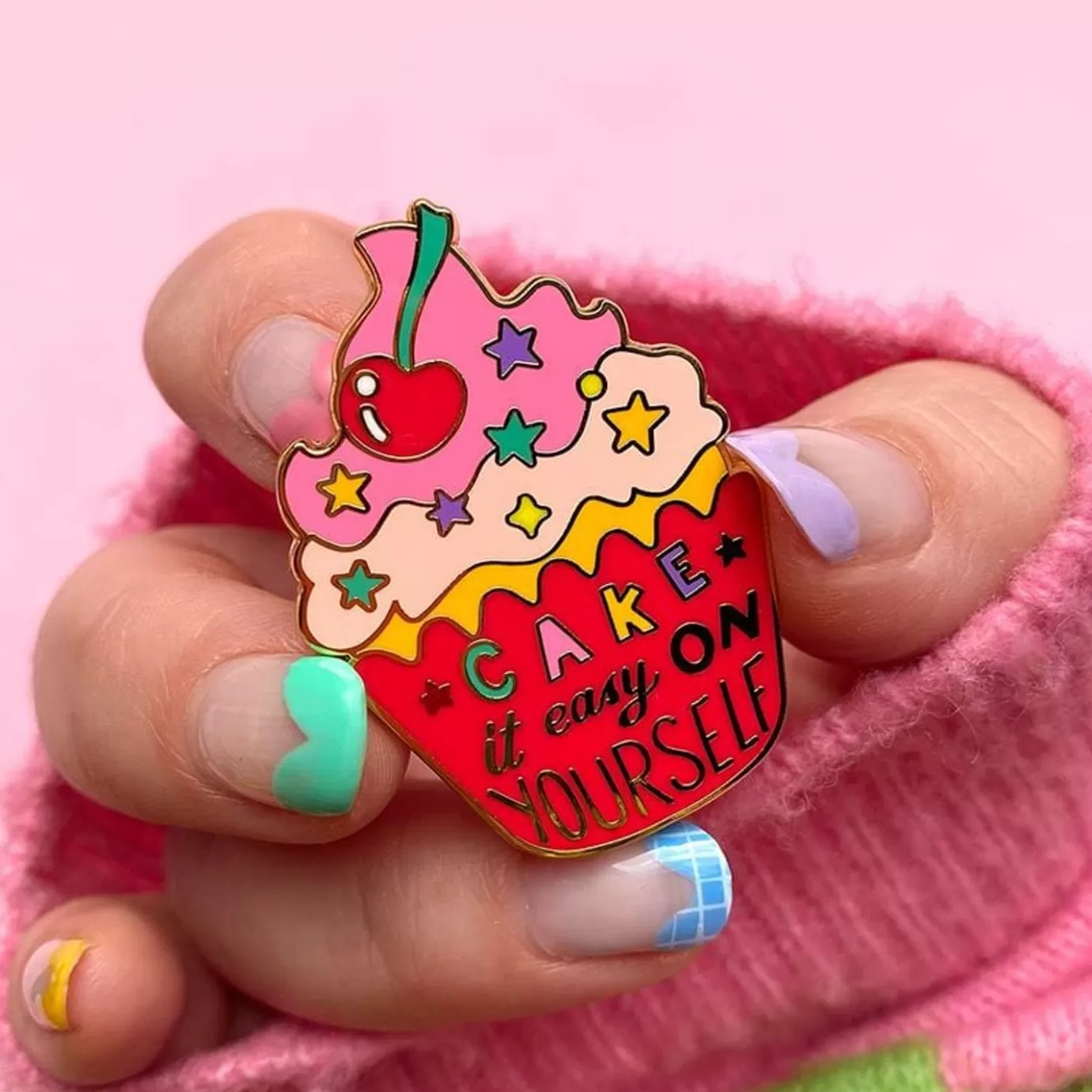 Erstwilder Cake It Easy On Yourself Enamel Pin* Enamel Pins