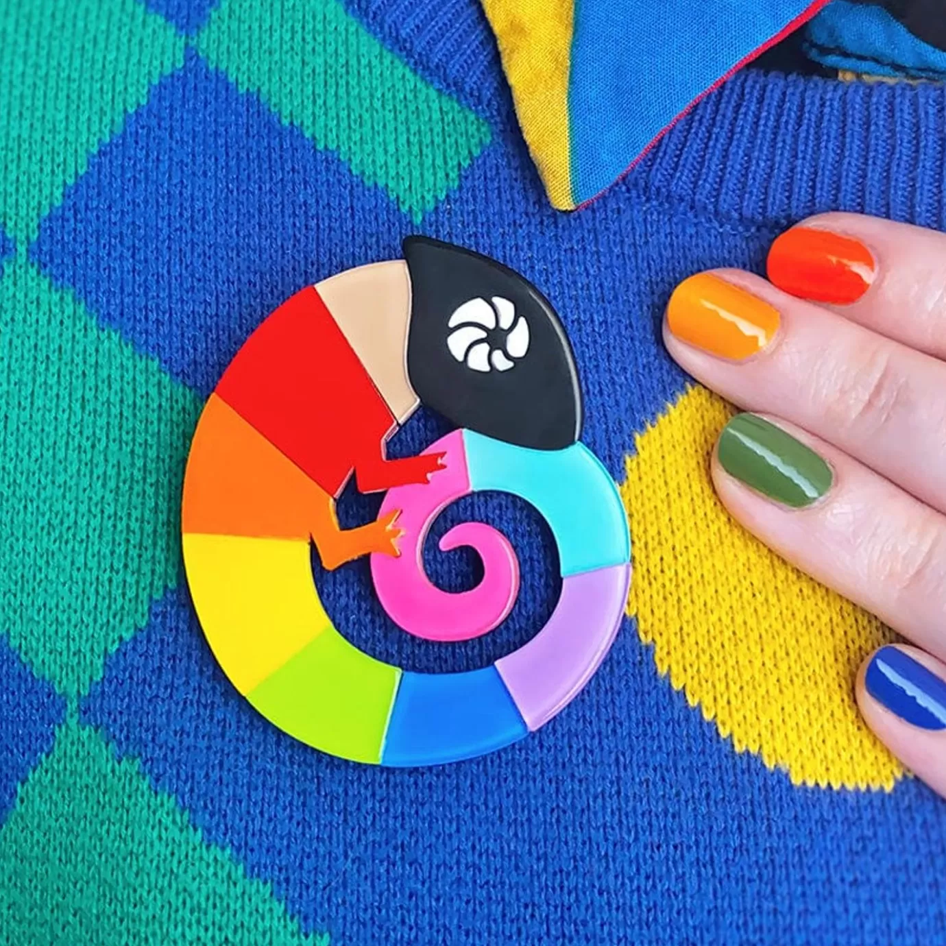 Erstwilder Carmel'S Colourful Chameleon Brooch* Brooches