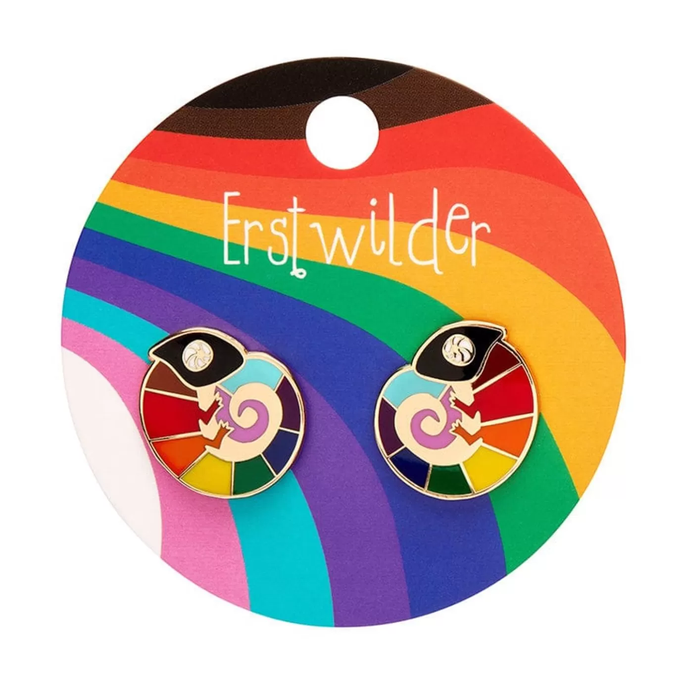 Erstwilder Carmel'S Colourful Chameleon Enamel Stud Earrings* Enamel Earrings
