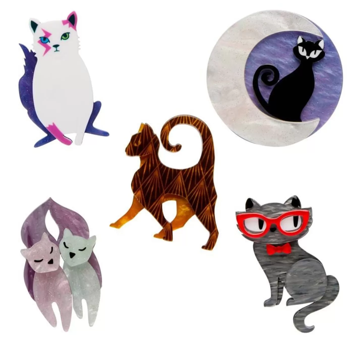 Erstwilder Cat Minis Brooch Set - 5 Pack* Brooches