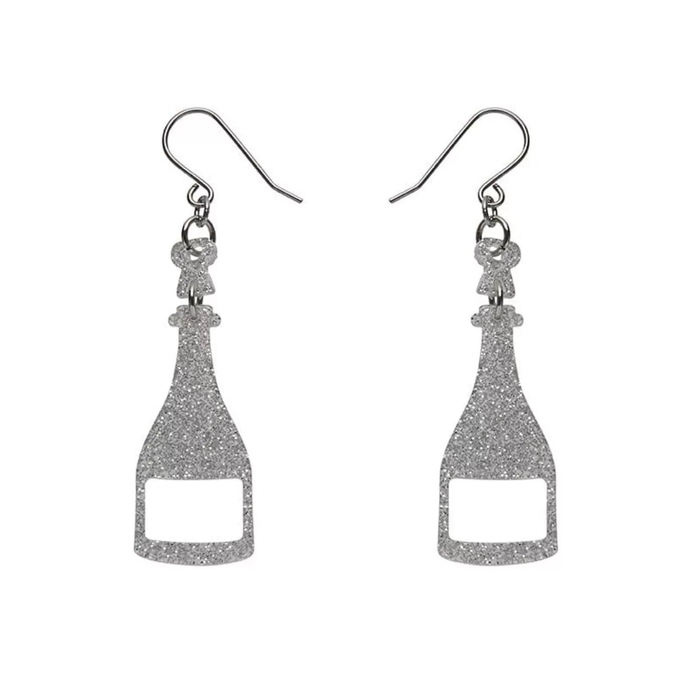 Erstwilder Champagne Glitter Drop Earrings - Silver* Essential Earrings