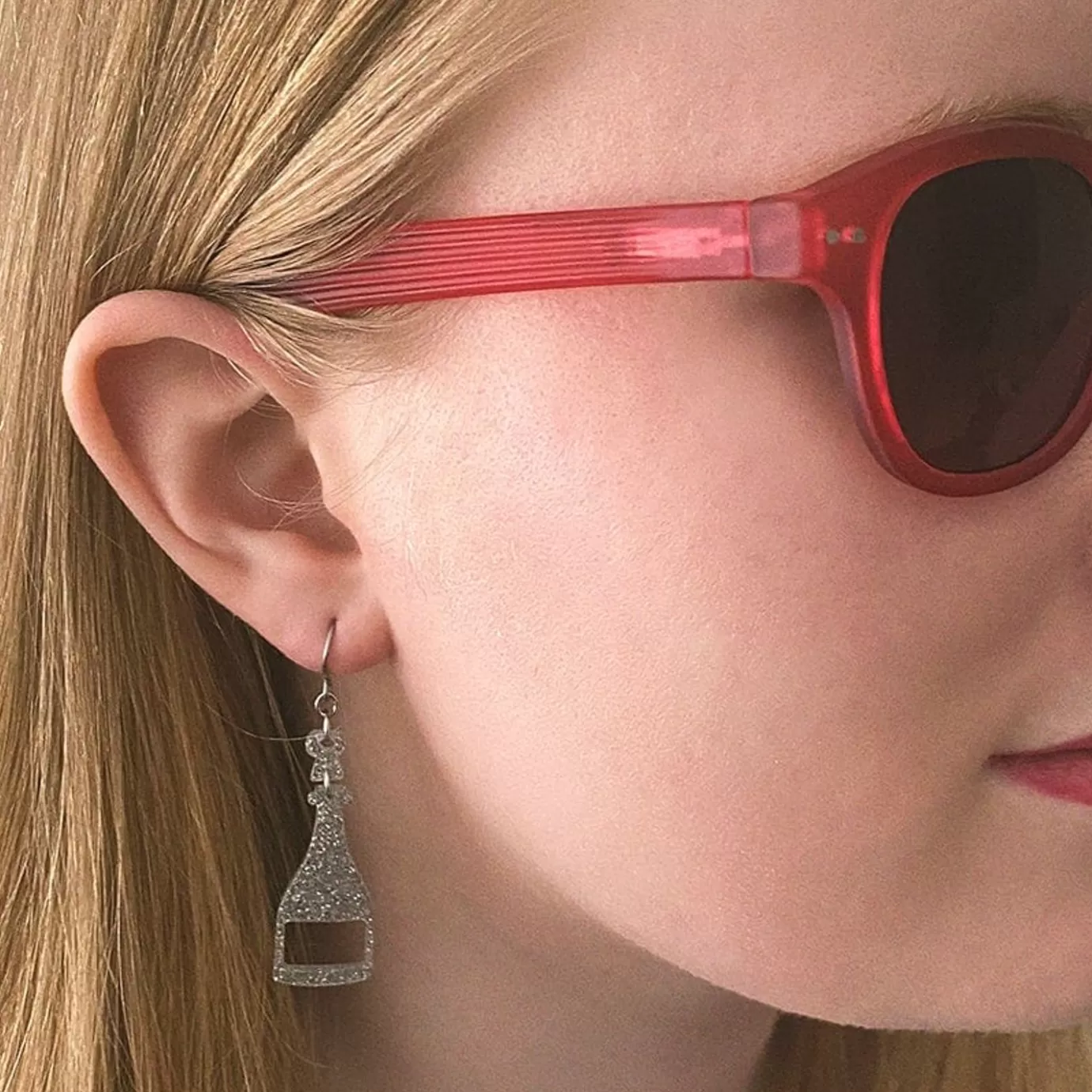 Erstwilder Champagne Glitter Drop Earrings - Silver* Essential Earrings