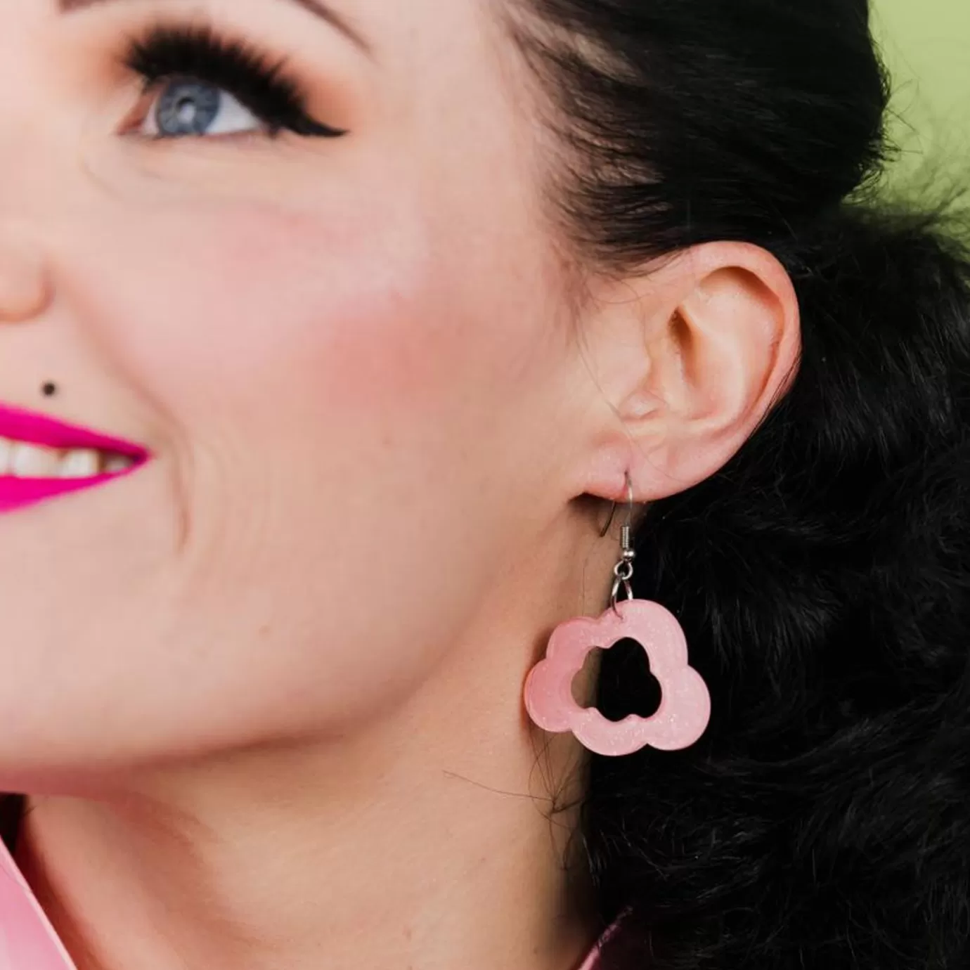 Erstwilder Cloud Glitter Resin Drop Earrings - Pink* Essential Earrings
