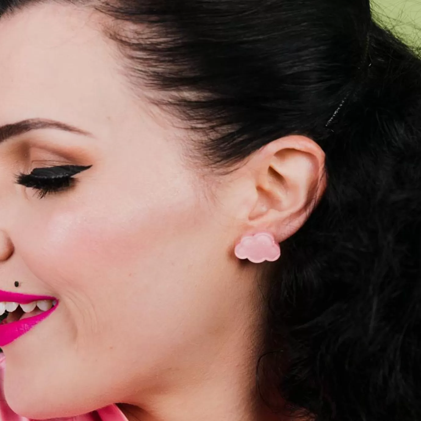 Erstwilder Cloud Glitter Resin Stud Earrings - Pink* Essential Earrings