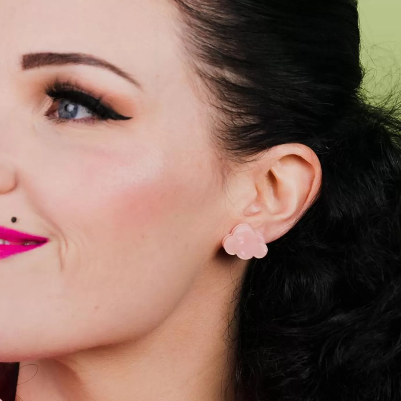 Erstwilder Cloud Solid Glitter Resin Stud Earrings - Pink* Essential Earrings