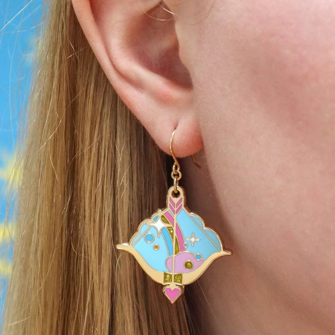 Erstwilder Cupid'S Aim Enamel Drop Earrings* Enamel Earrings