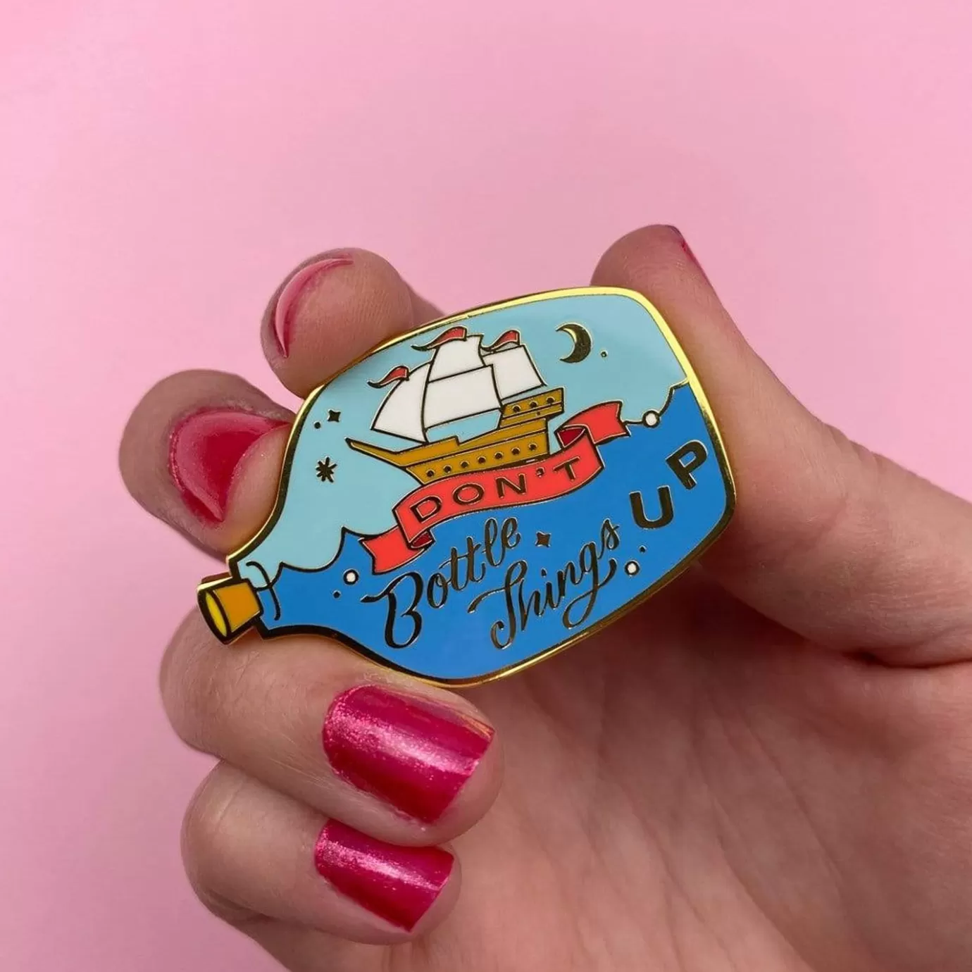 Erstwilder Don'T Bottle Things Up Enamel Pin* Enamel Pins