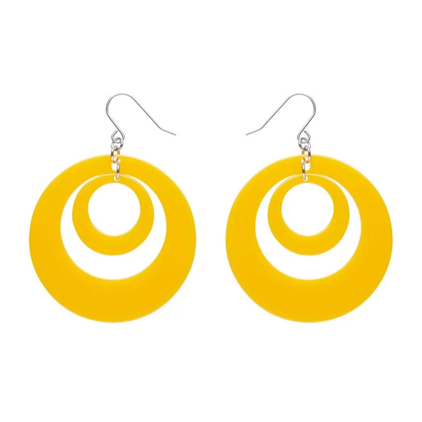 Erstwilder Double Hoop Solid Drop Earrings - Yellow* Essential Earrings