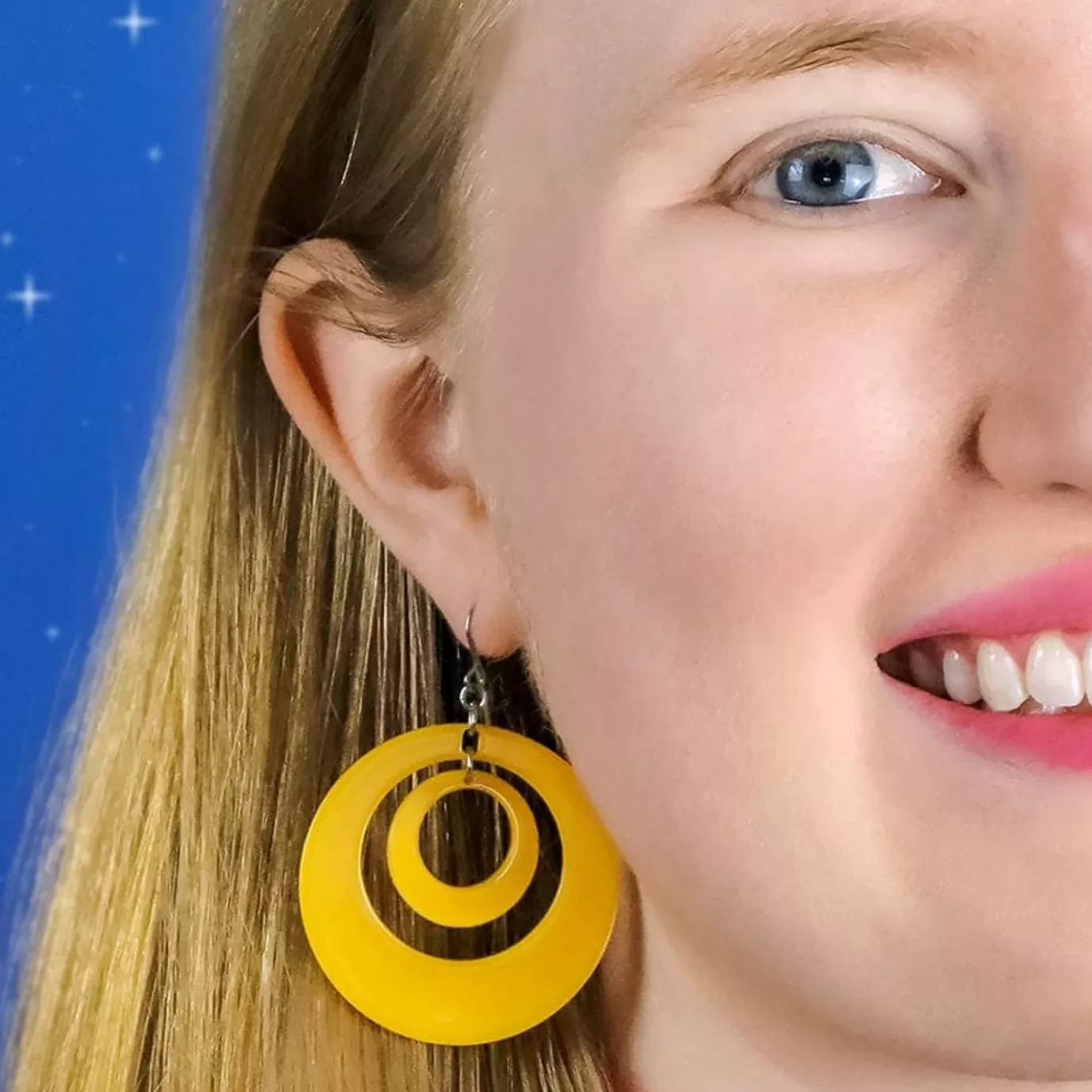Erstwilder Double Hoop Solid Drop Earrings - Yellow* Essential Earrings