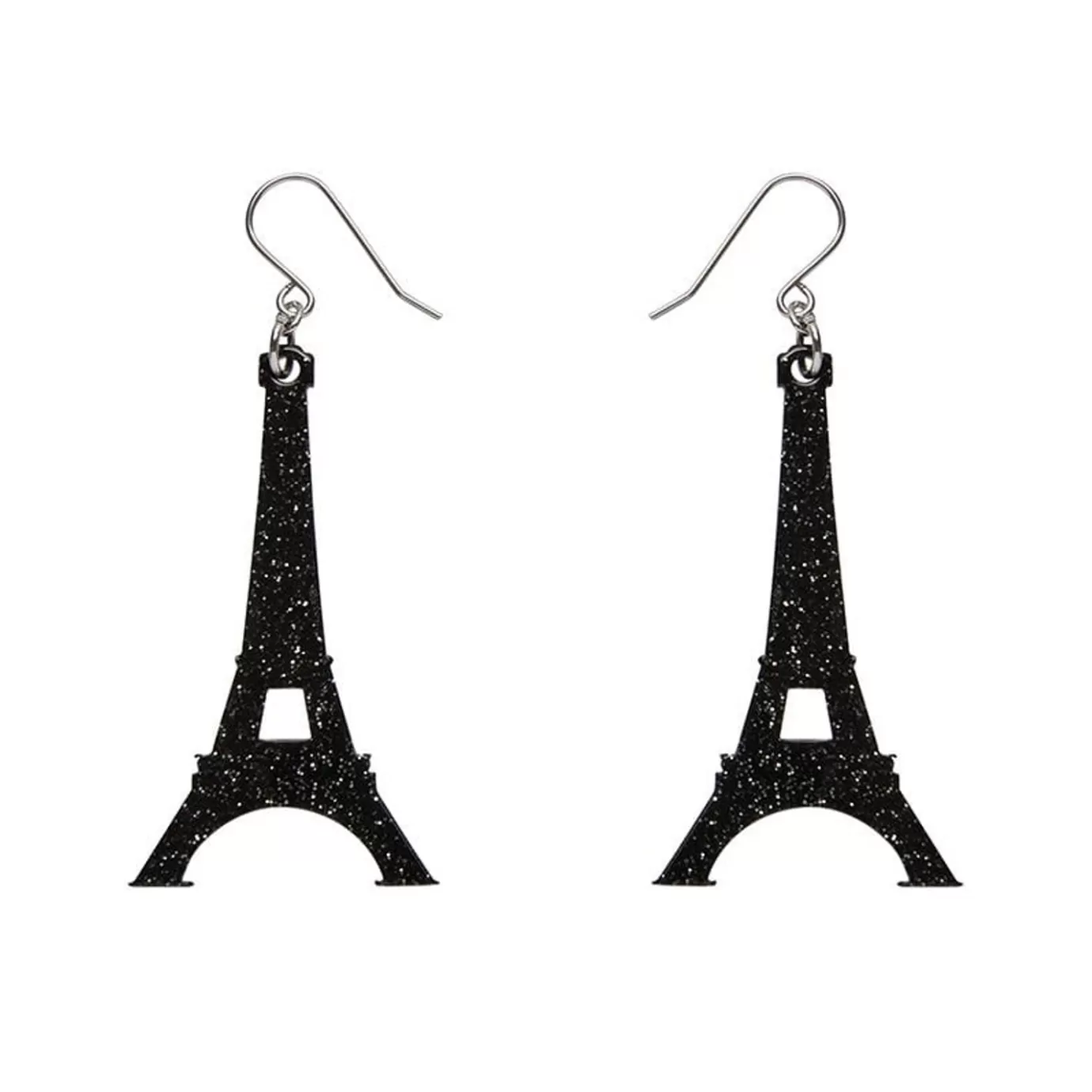Erstwilder Eiffel Tower Glitter Resin Drop Earrings - Black* Essential Earrings